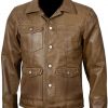 Men yellowstone brown leather Jacket