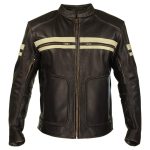 Motorcycle Brown And White Leather Jacket