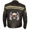 Motorcycle Brown And White Leather Jacket