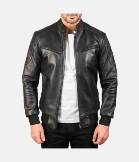 Sven-Black-Leather-Bomber-Jacket