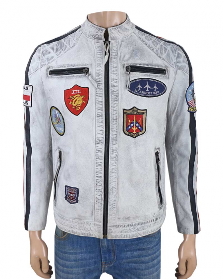 top gun men leather jacket